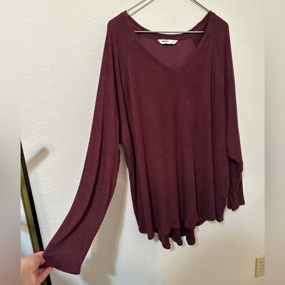 EUC SONOMA Burgundy Long Sleeve V-Neck Tunic Sweater - Picture 4 of 9